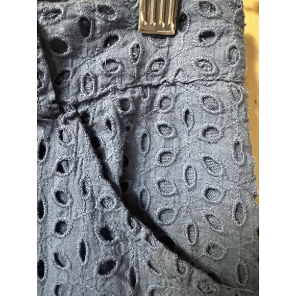 Beachy Boho Women's Blue Eyelet Lace Medium‎ Rise Cutoff Shorts Size S Resort - Picture 7 of 16